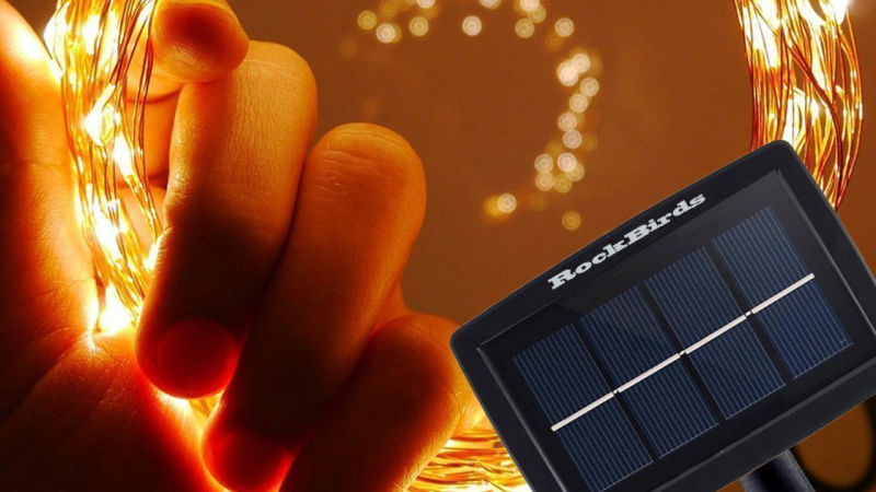 RockBirds 72' Solar Powered String Lights, $14 with code C9QZUFFS